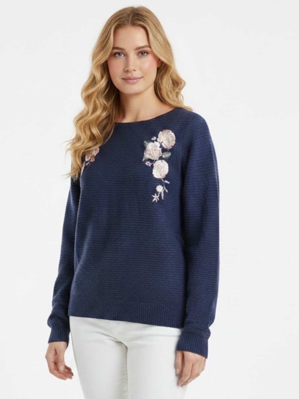 LOFT Outlet Rose Knit Sweater Pullover